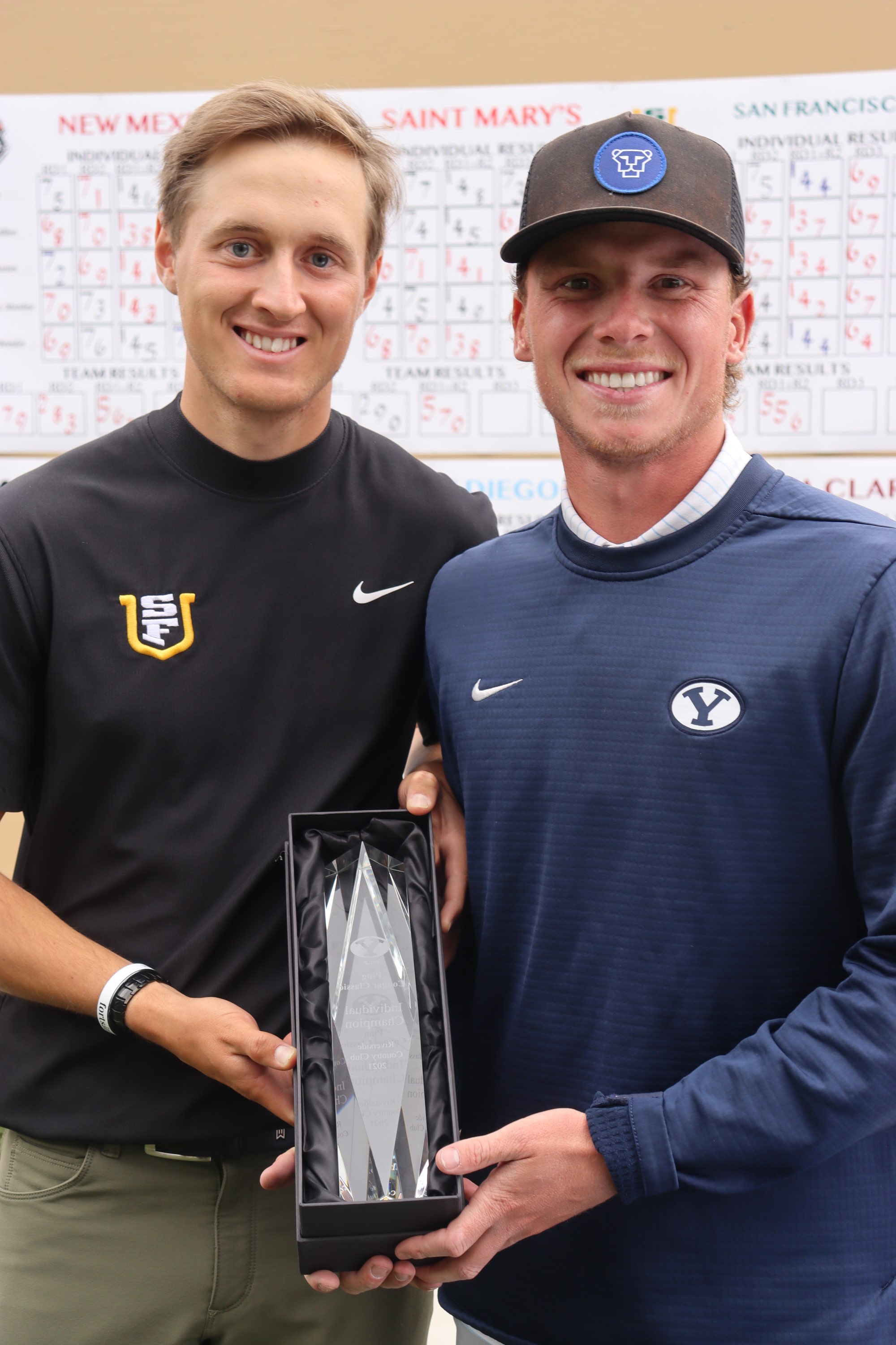 (Left to right) Tim Widing of San Francisco and Carson Lundell of BYU - 2021 Cougar Classic co-champions - credit Fairways Media/Randy Dodson