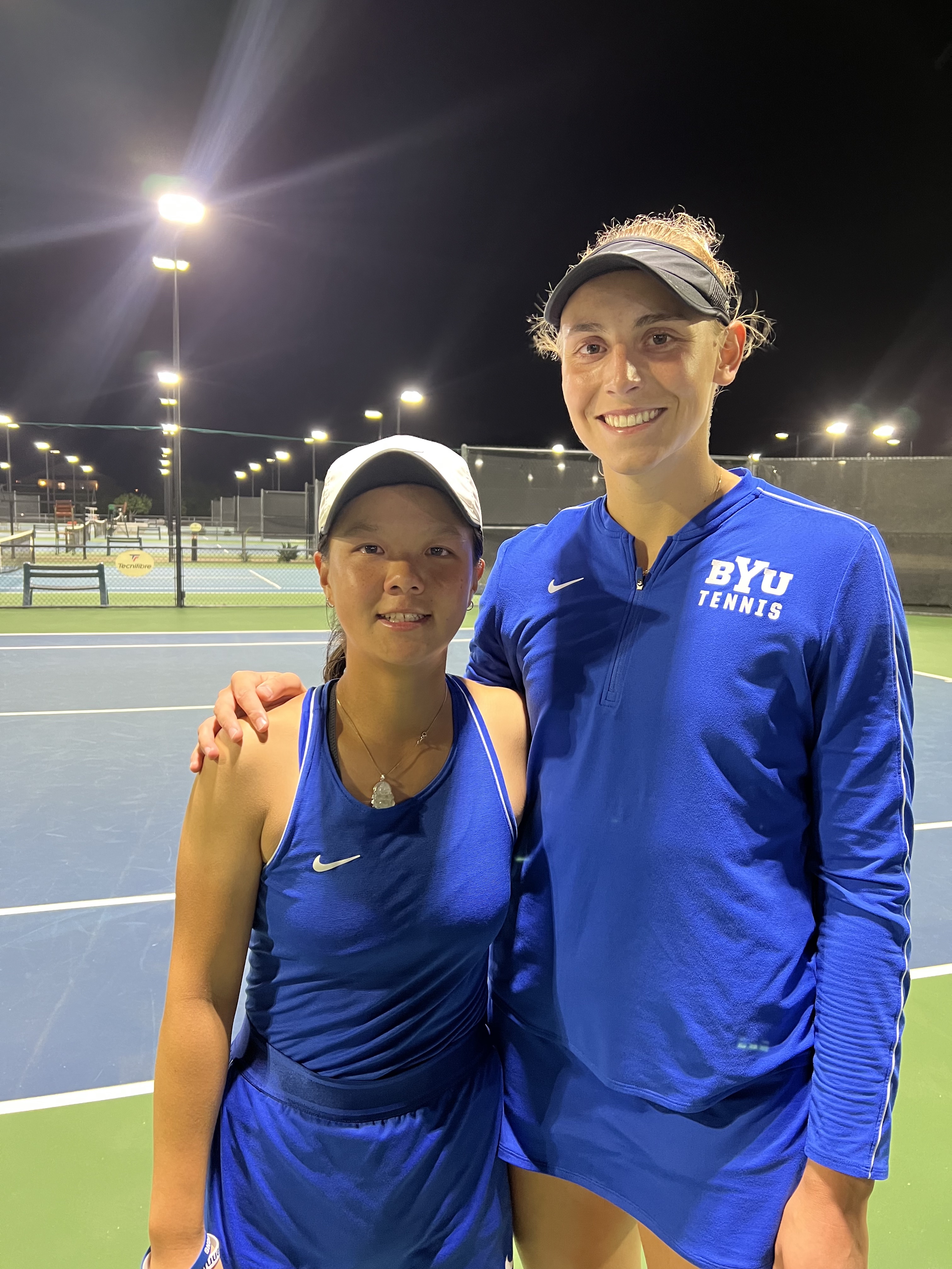 Bobo and Emilee after their match against Michigan