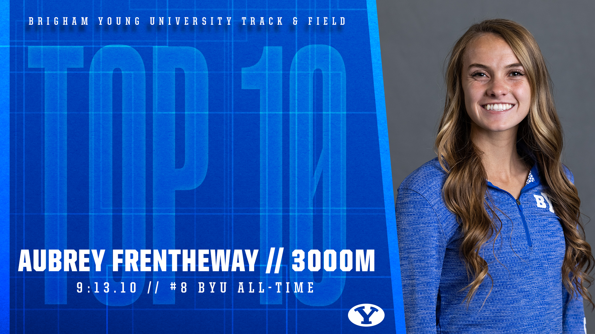 Aubrey Frentheway No. 8 all-time at BYU indoor women's 3000m.