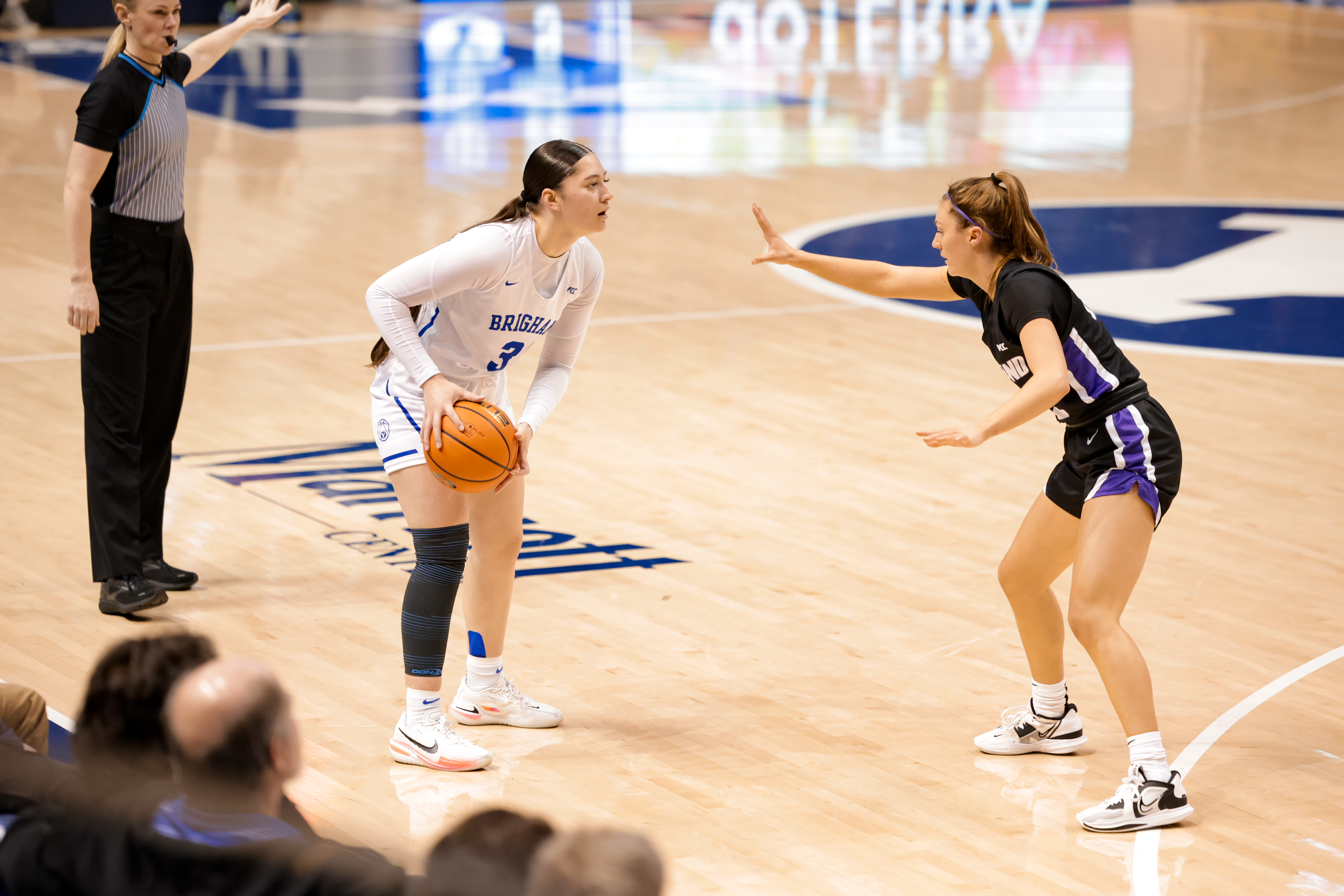 Nani Falatea sets up the offense during a game against Portland at the Marriott Center.