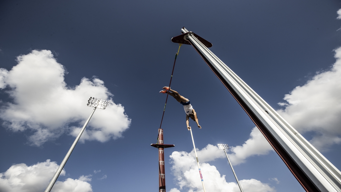 BYU pole vaulter at 2021 outdoor prelims