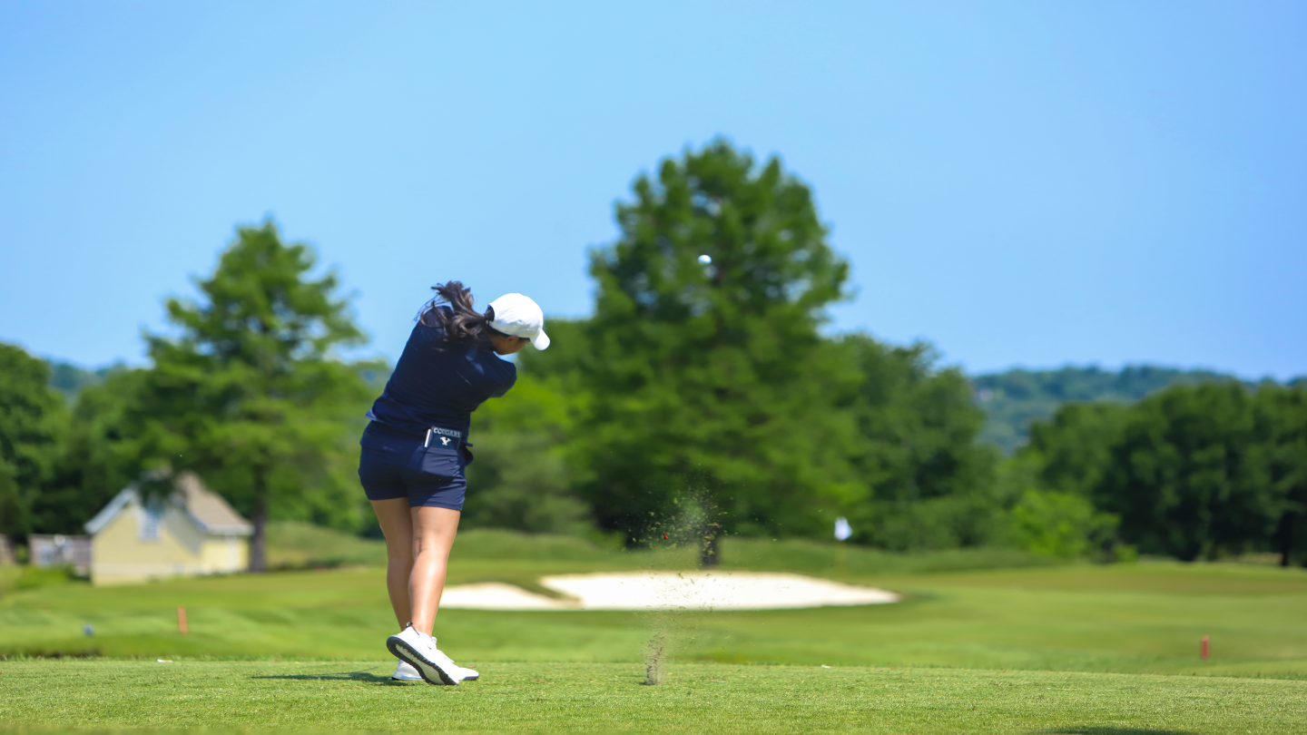 Allysha Mae Mateo hits a shot during the second round of the NCAA Franklin Regional.