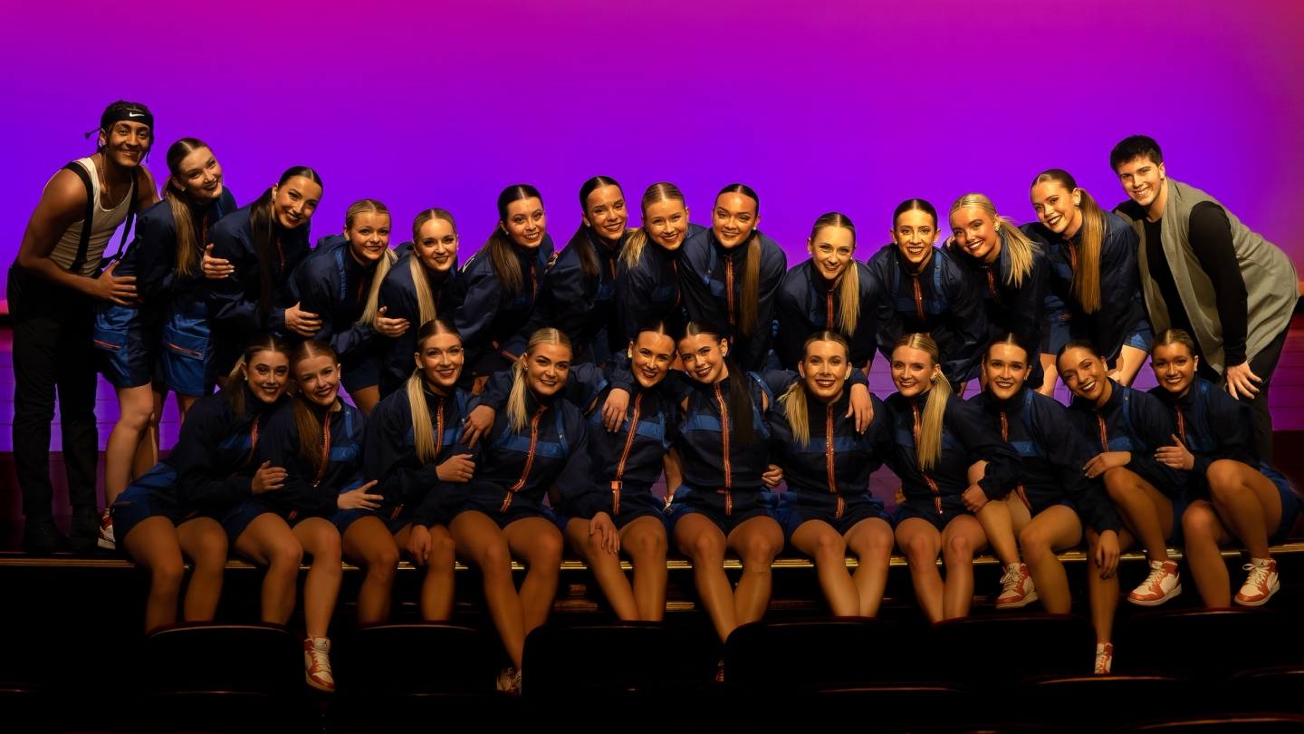 Cougarettes on stage after performance