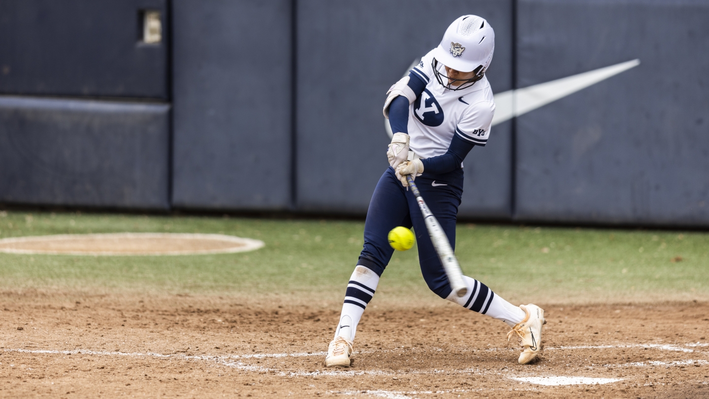 Ailana Agbayani swings in game against Boise State on March 21, 2023